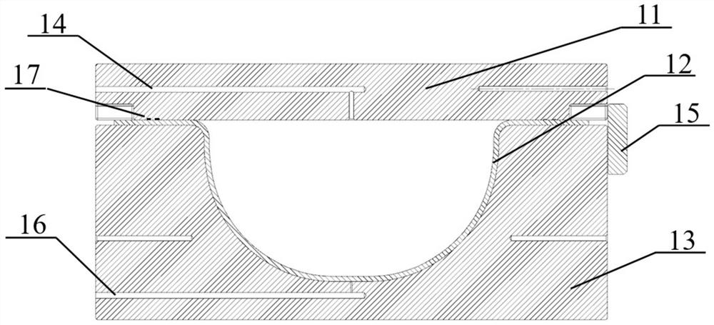 Composite forming die and method for titanium alloy deep-cavity component