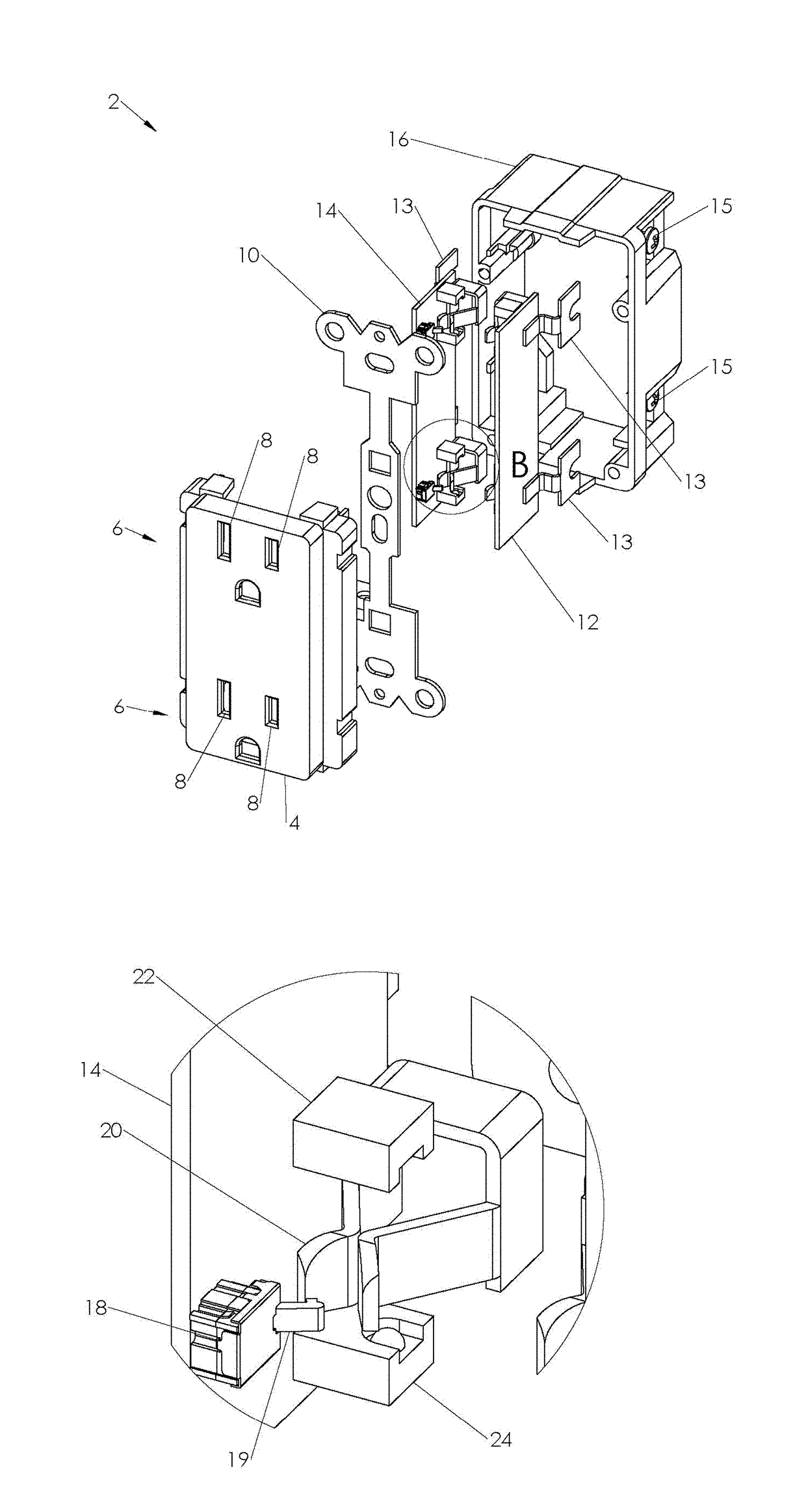 Systems and methods using electrical receptacles for integrated power control, communication and monitoring