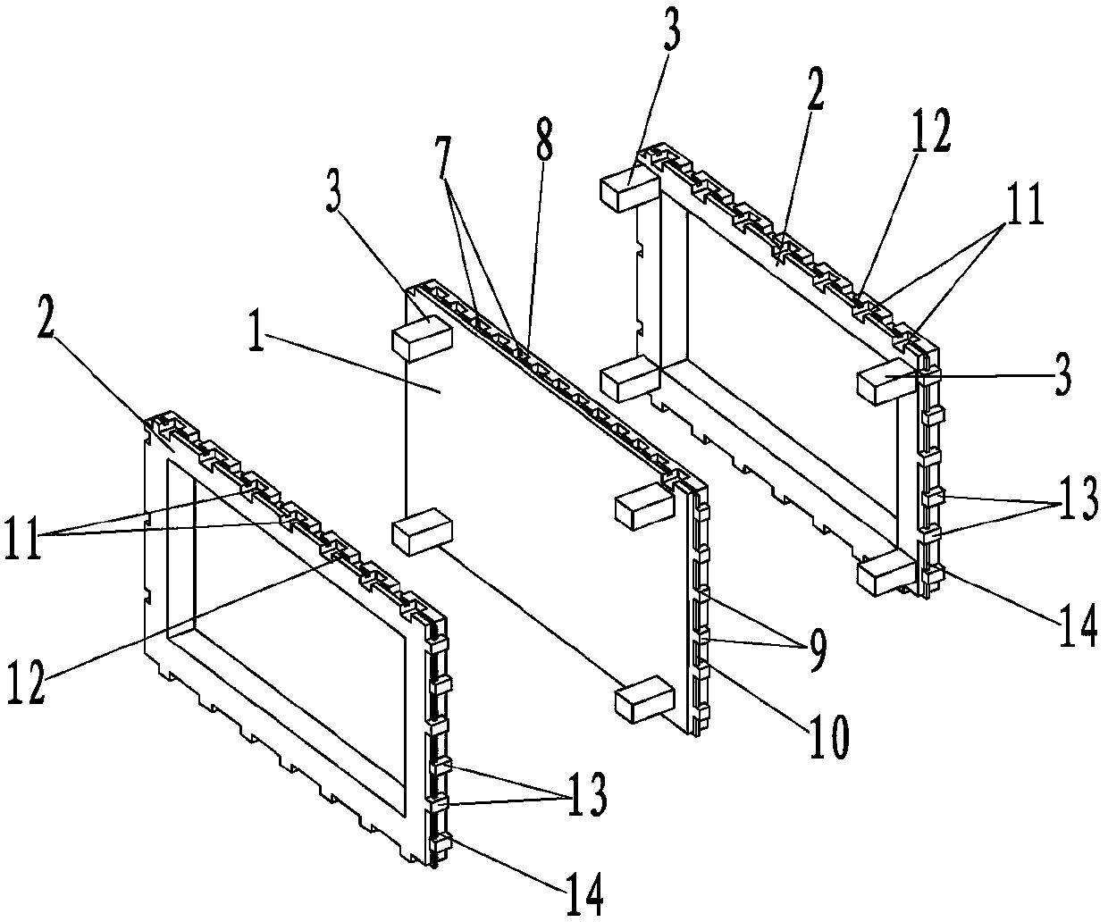 Heat insulation skeleton, heat insulation framework, heat insulation wall and construction method