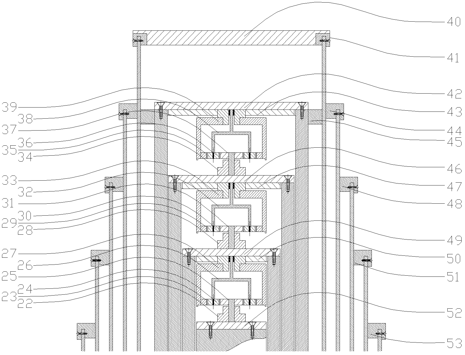 Ball screw and sliding screw mutually nested type synchronous lifting photoelectric mast