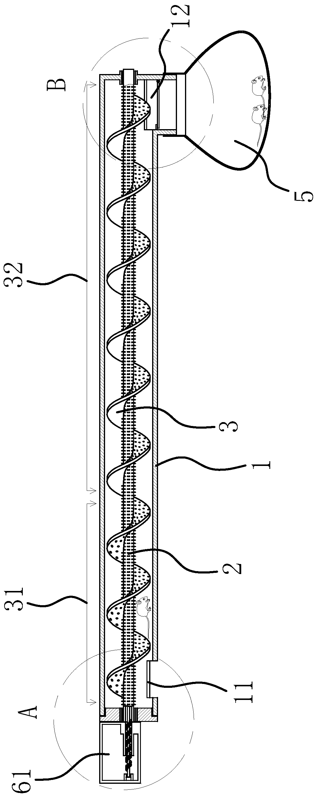 Tubular continuous mousetrap