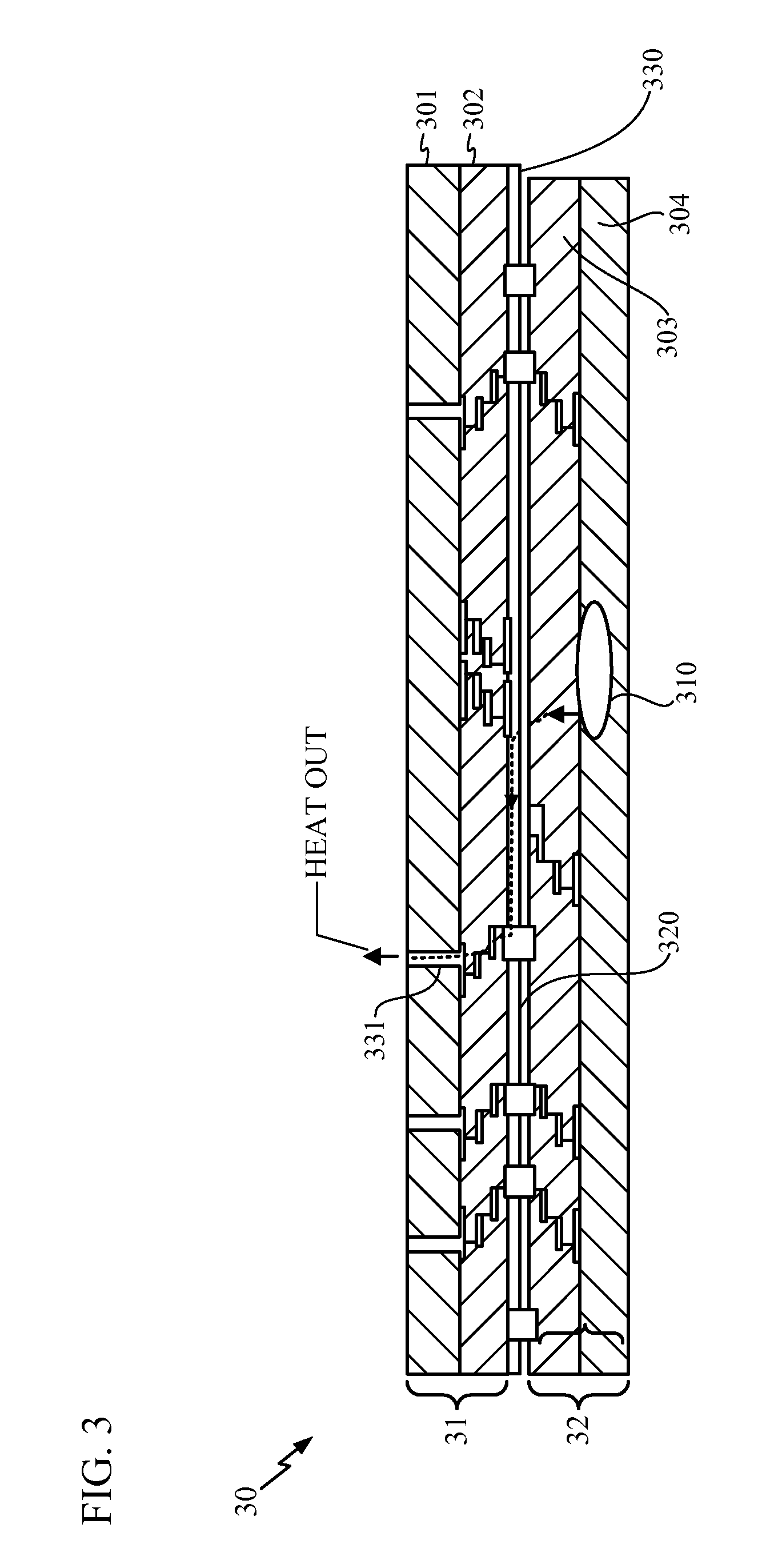 3-D integrated circuit lateral heat dissipation