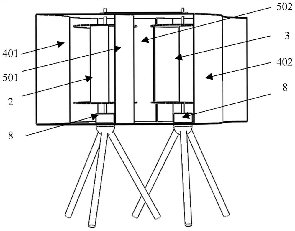 Bidirectional tidal current energy power generation device based on Savonius rotor