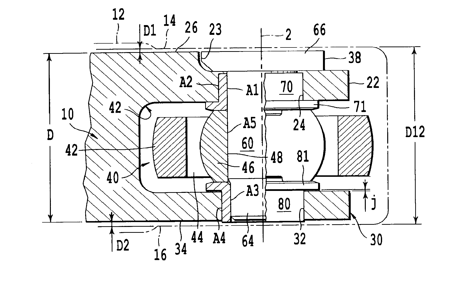 Swiveling device for a bell crank fork