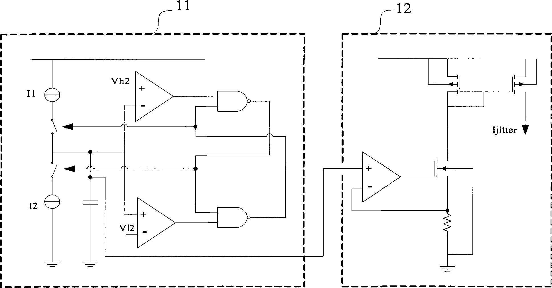 Oscillator circuit having frequency jitter characteristic