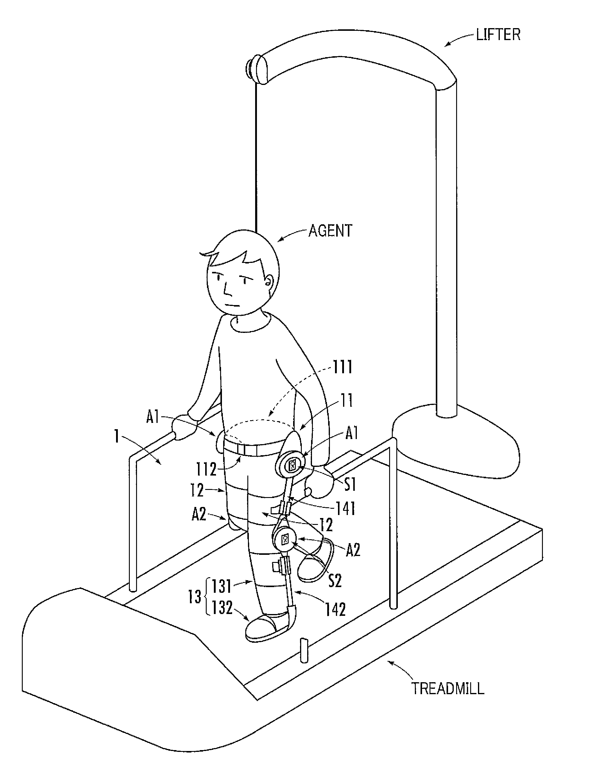 Walking motion assisting device