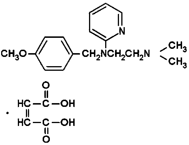 Application of mepyramine maleate in preparing drug for treating or preventing influenza virus