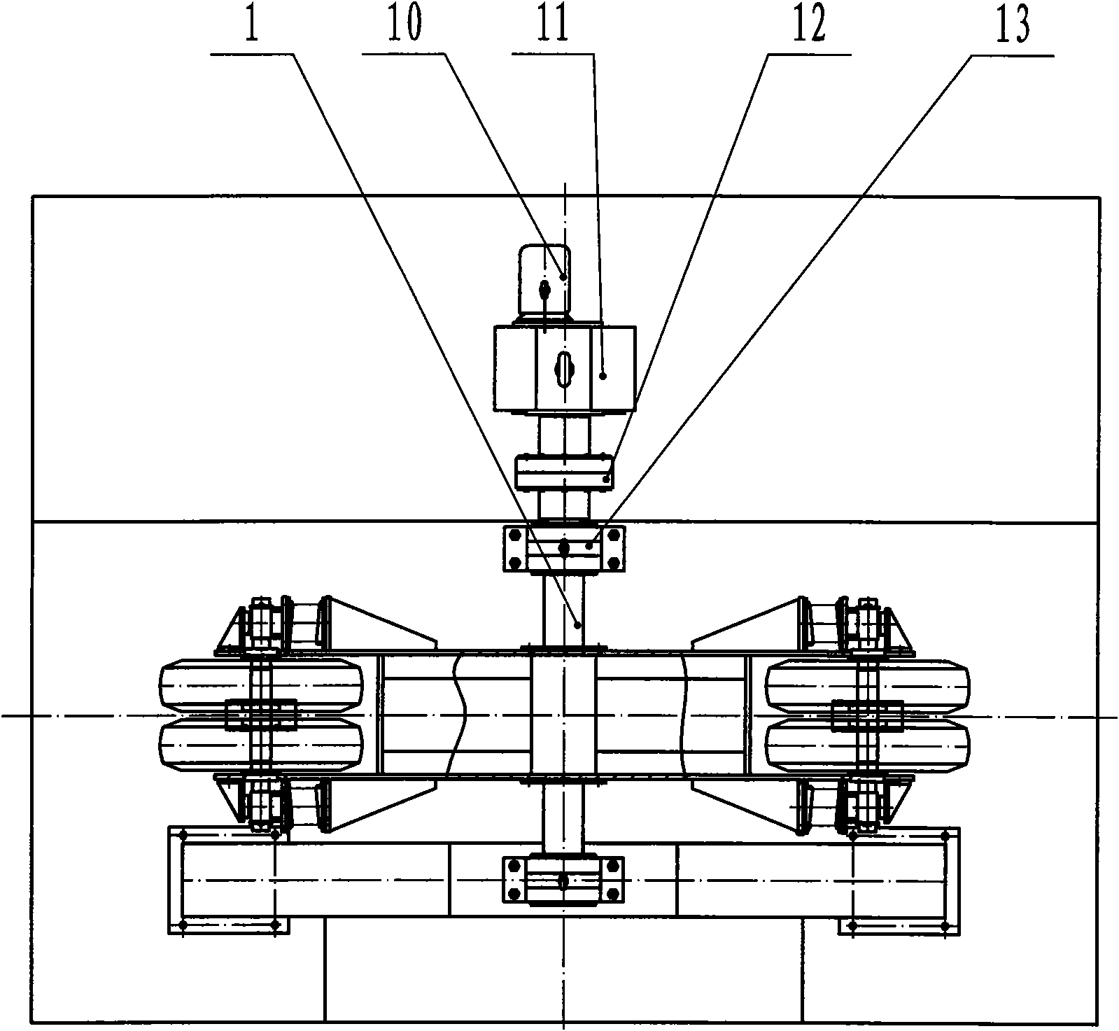 Fatigue tester for paving rotary wheel type bridge