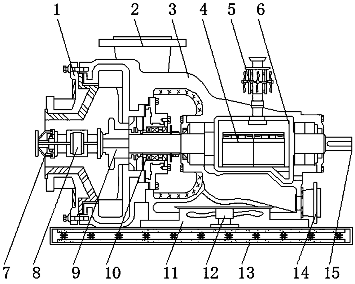 Sea water pump with anti-corrosion function