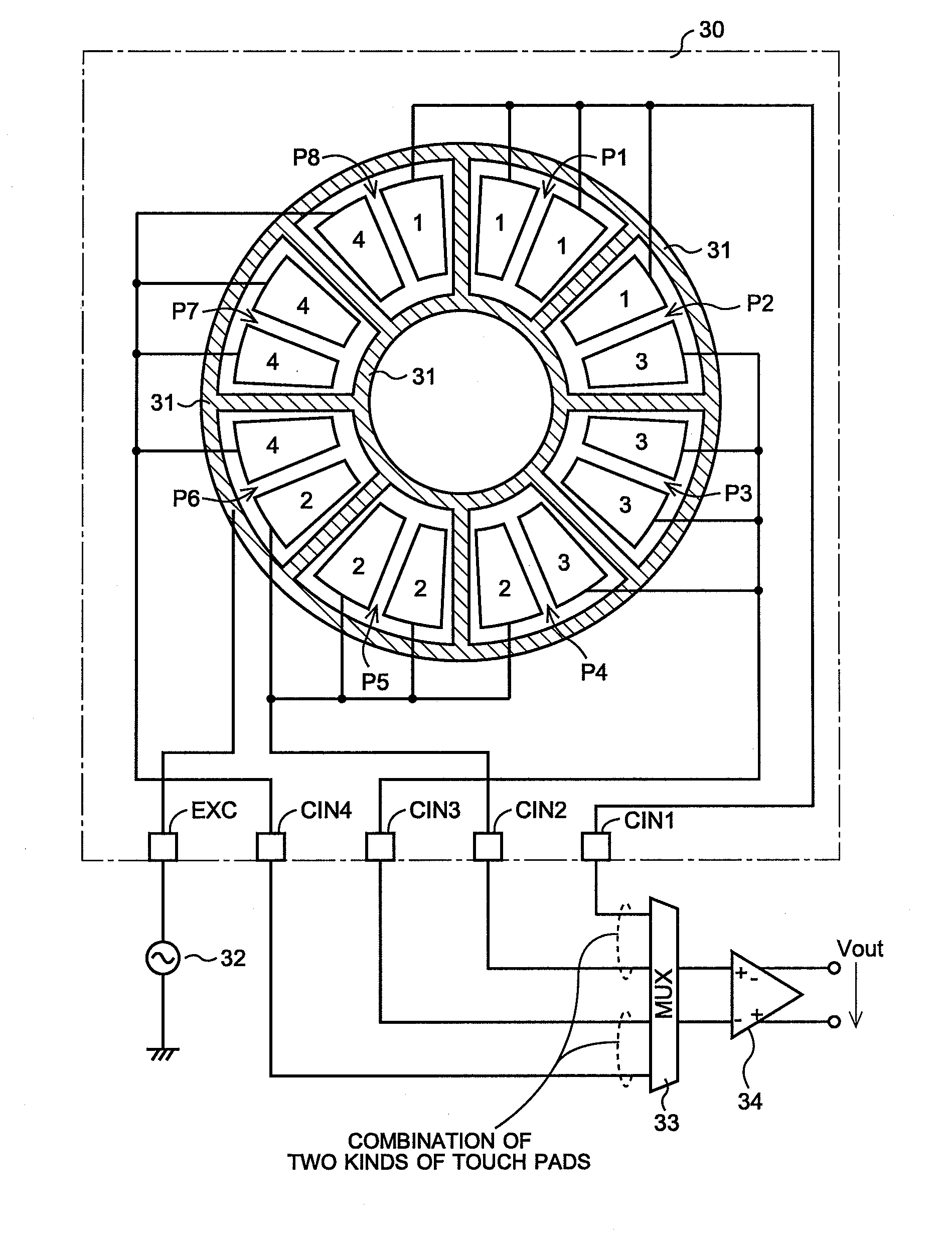 Signal processing device of touch panel