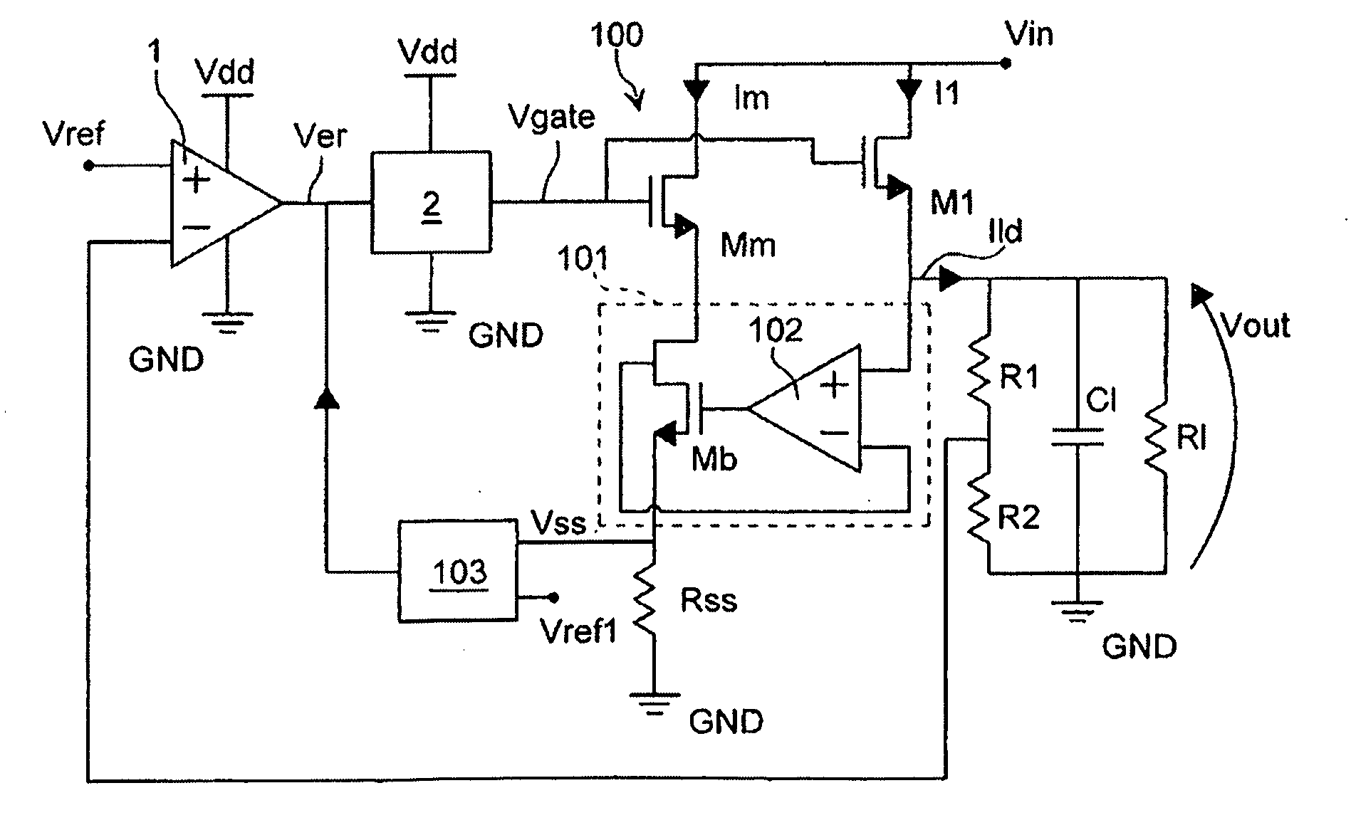 Device for measuring the current flowing through a power transistor of a voltage regulator