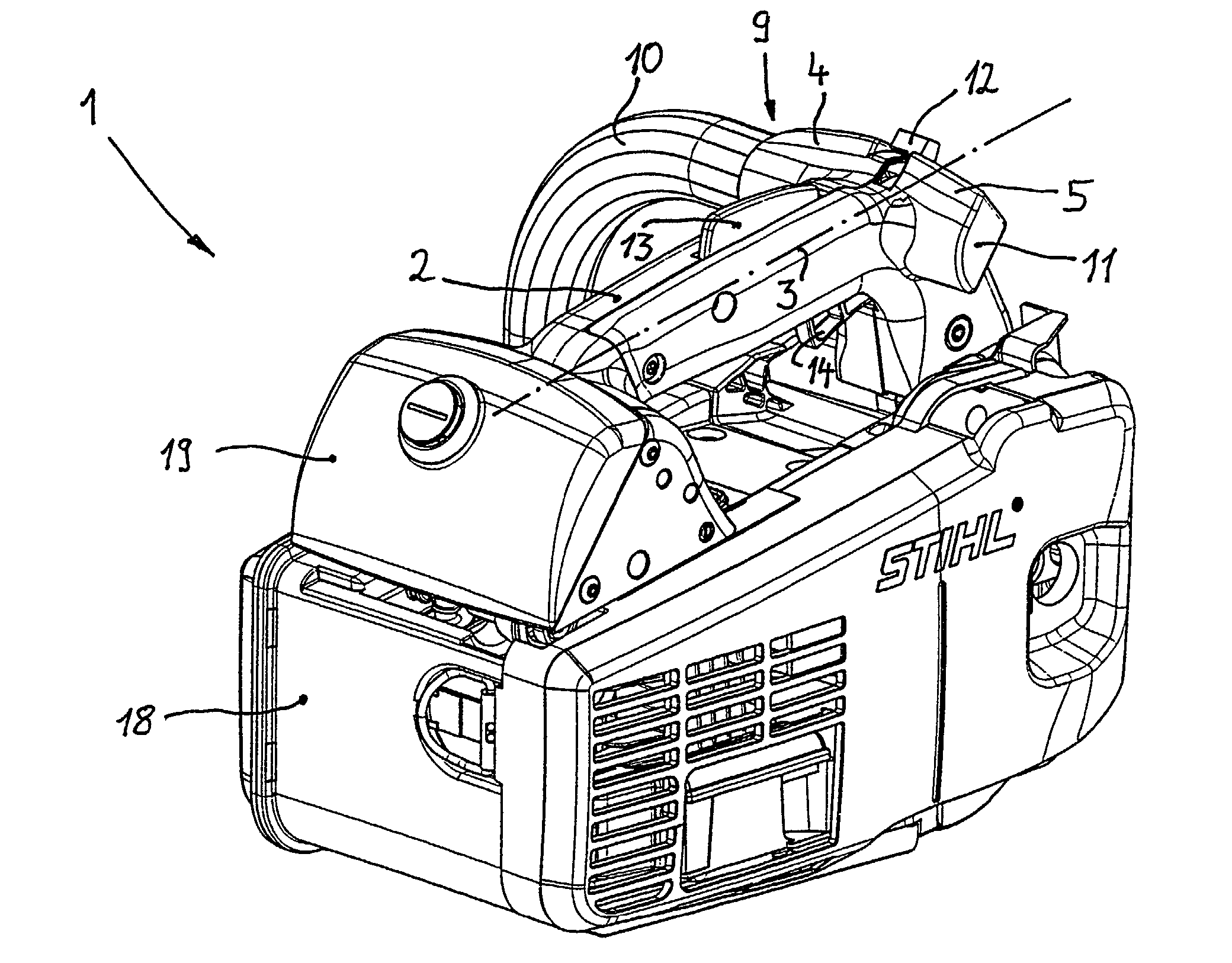 Portable handheld work apparatus having thumb supports