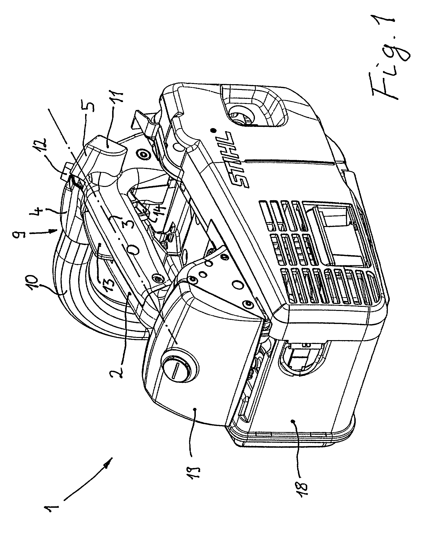 Portable handheld work apparatus having thumb supports