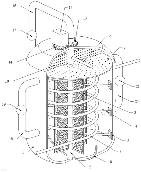 Enzyme preparation microbial strain liquid fermentation device and fermentation process using same