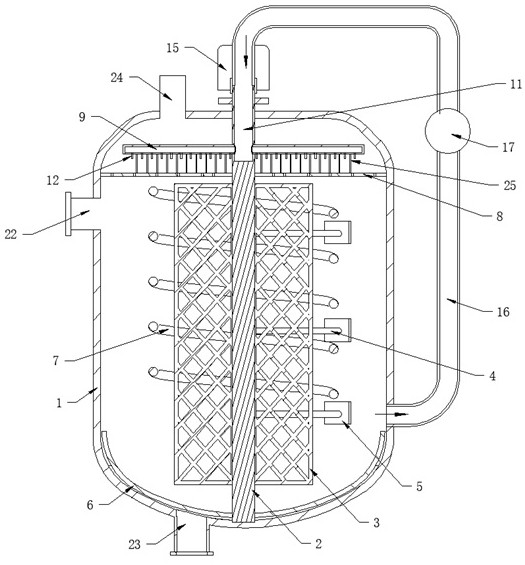 Enzyme preparation microbial strain liquid fermentation device and fermentation process using same