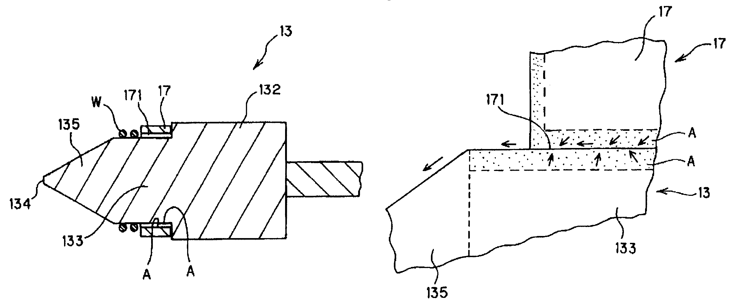 Discharge lamp having a cathode and emitter assembly composed of tungsten and thorium oxide and joined through a carbide interface region