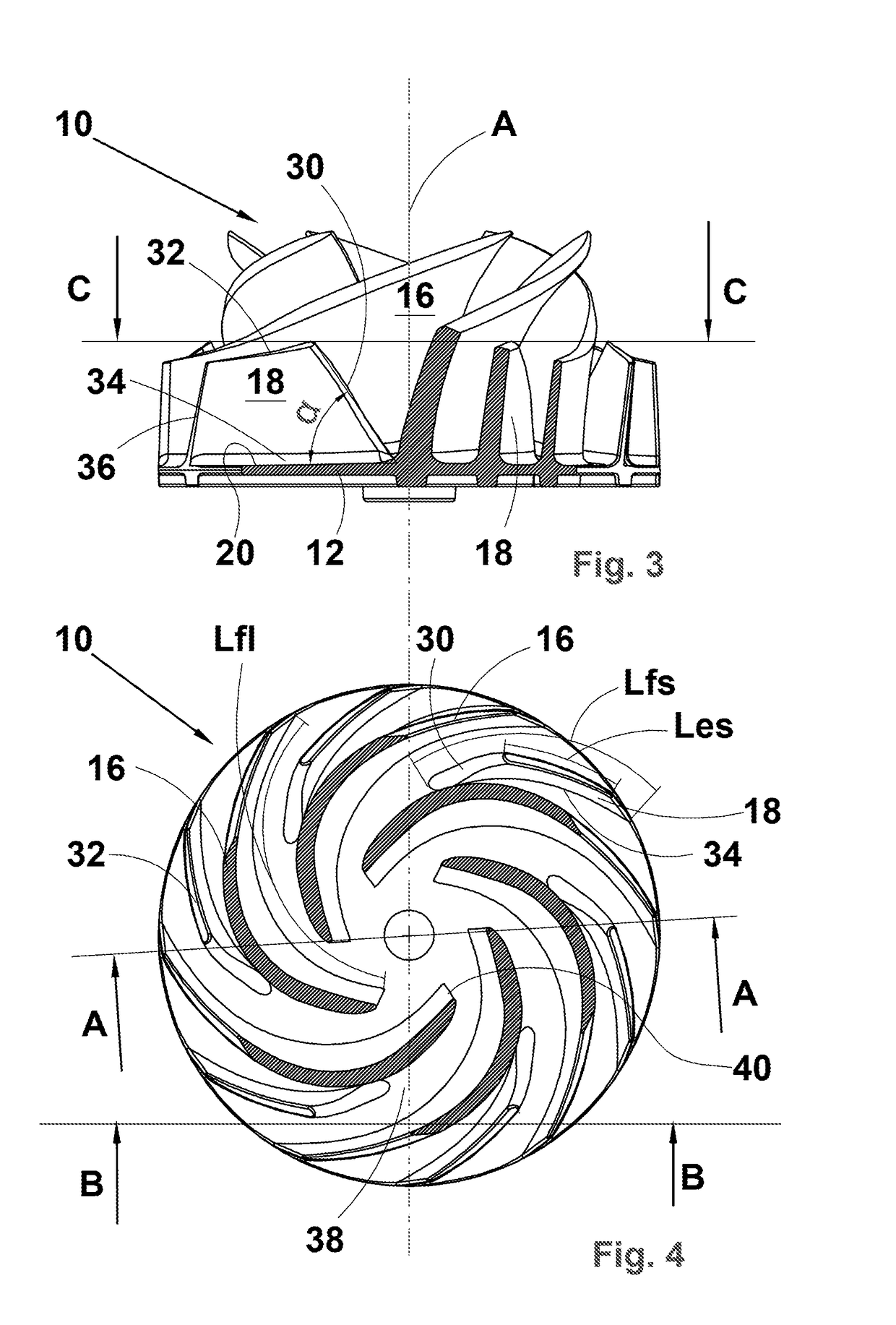 Impeller for a centrifugal headbox feed pump