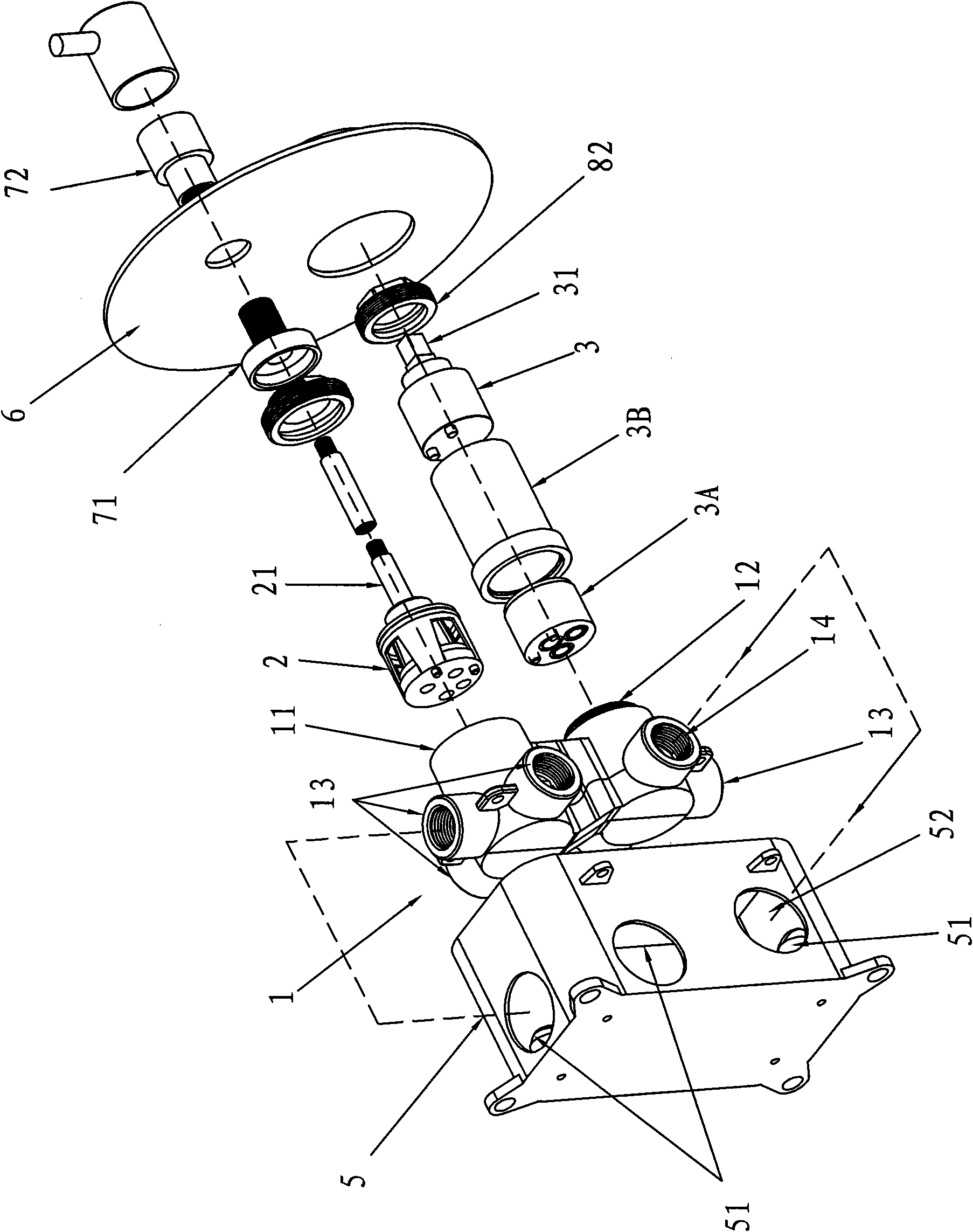 Tap capable of being embedded into wall