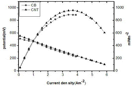 Preparation method of treating heavy metal copper ions by microbial fuel cell