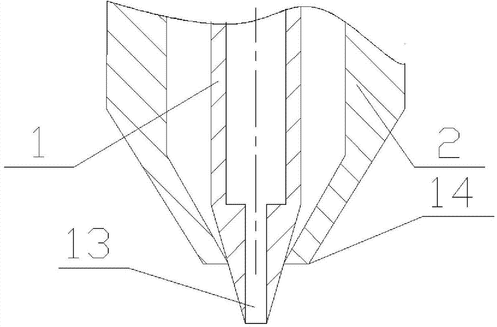 Sheath gas heatable focus electrospinning direct-writing nozzle device