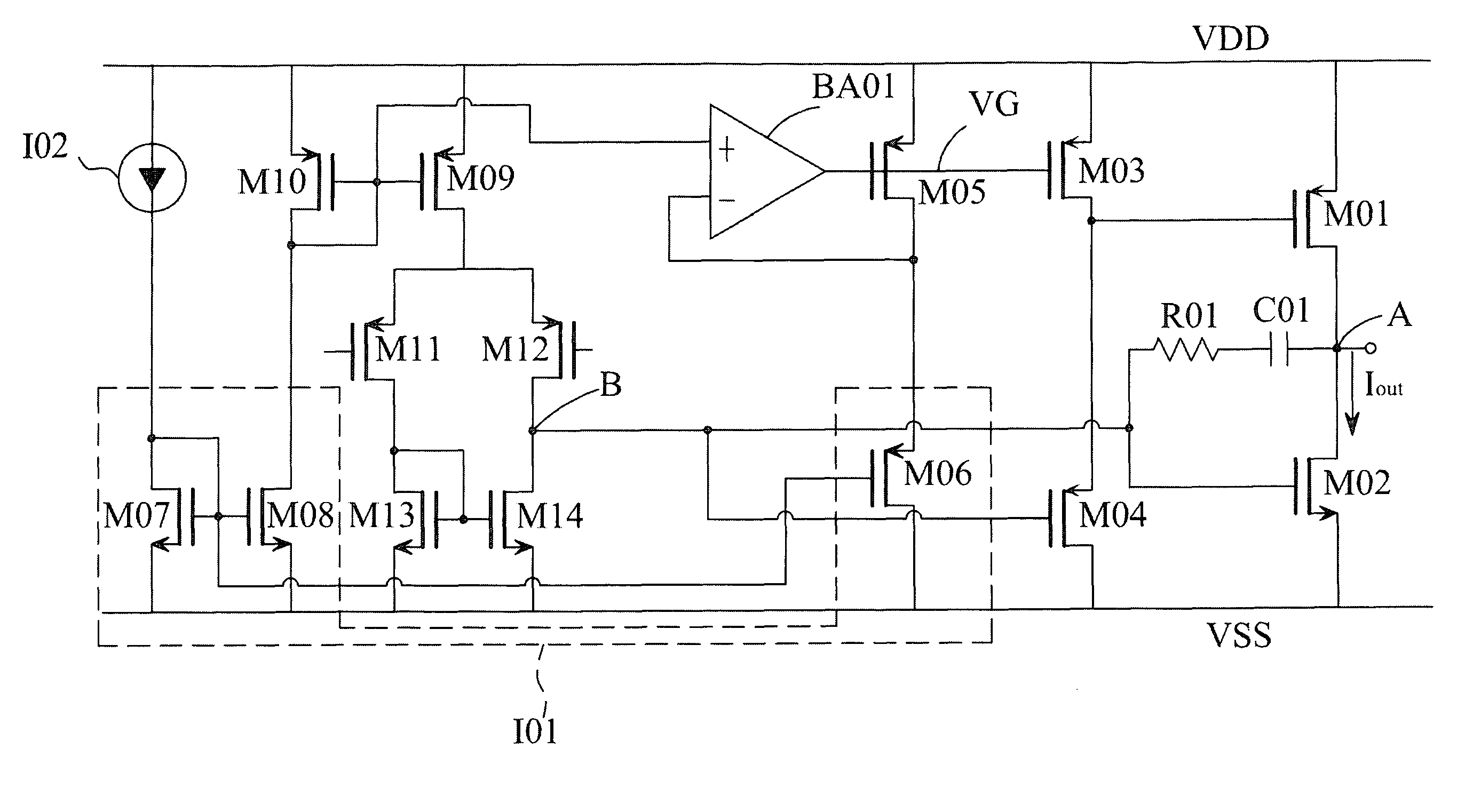 Output stage circuit and operational amplifier thereof