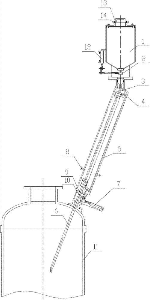 External continuous feeding mechanism for monocrystal furnace