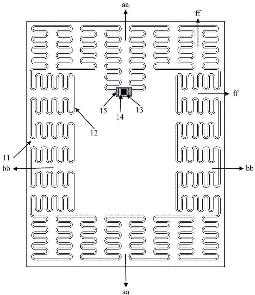 RFID electronic tag, radio frequency antenna and preparation method based on fractal spring structure