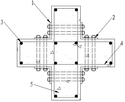 Star-section reinforced concrete combination column with reinforced with external angle steel