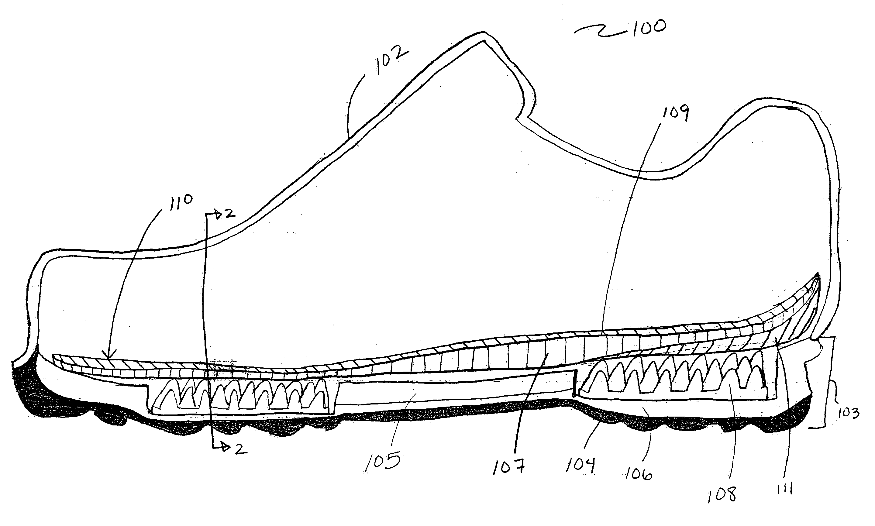 Cushioning sole for an article of footwear