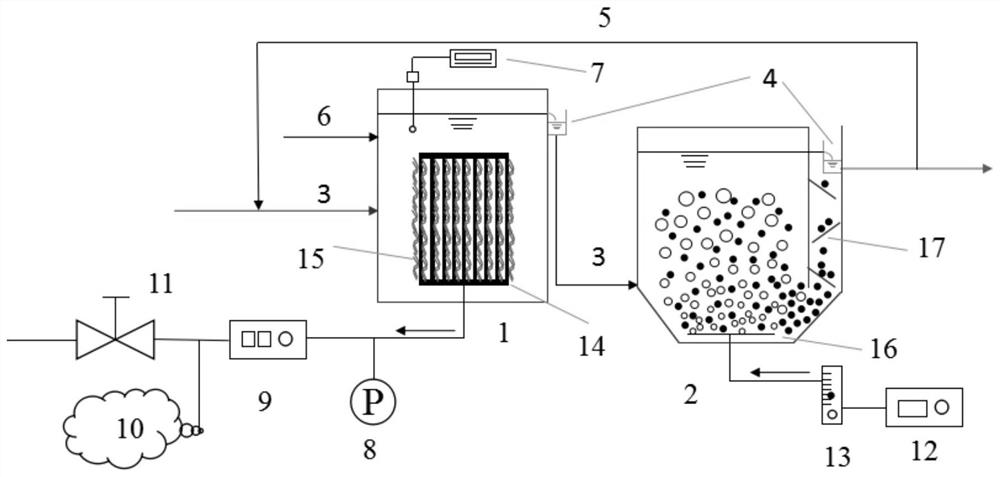 Device and method for converting ammonia nitrogen in domestic sewage into N2O