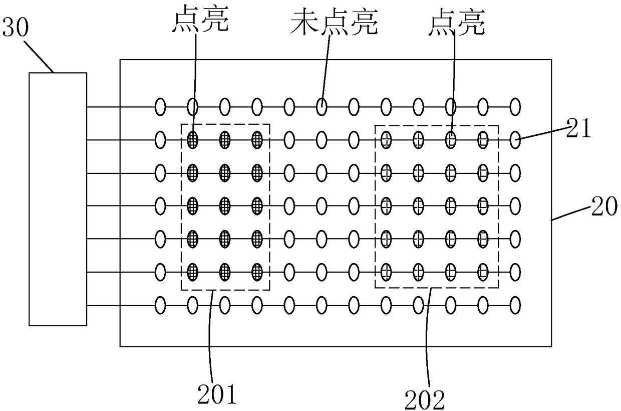 Illumination device and method for orienting MMG panel