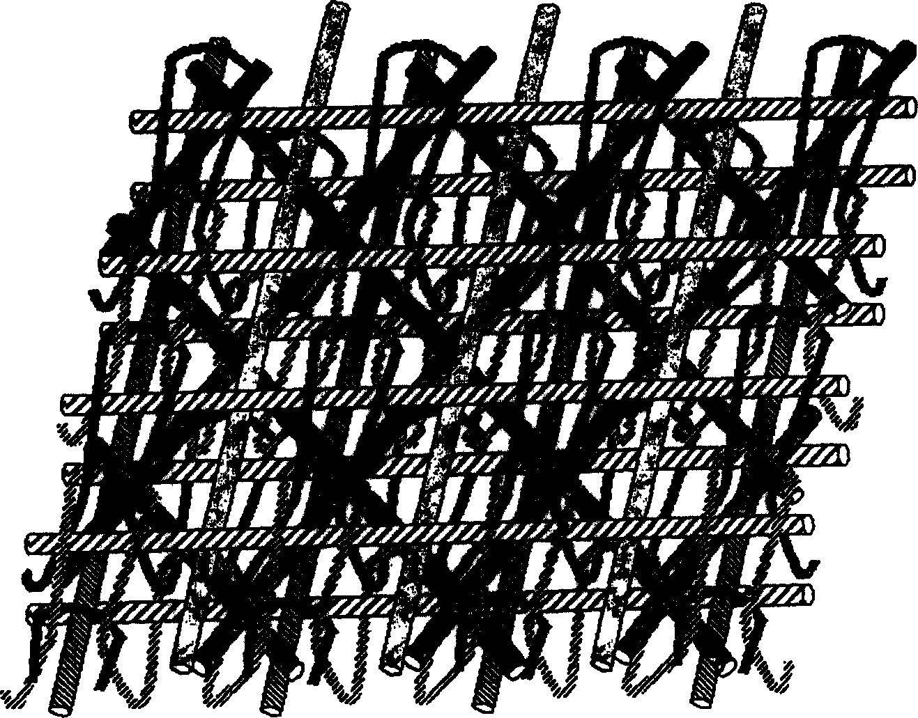 Knitting structure, method and apparatus