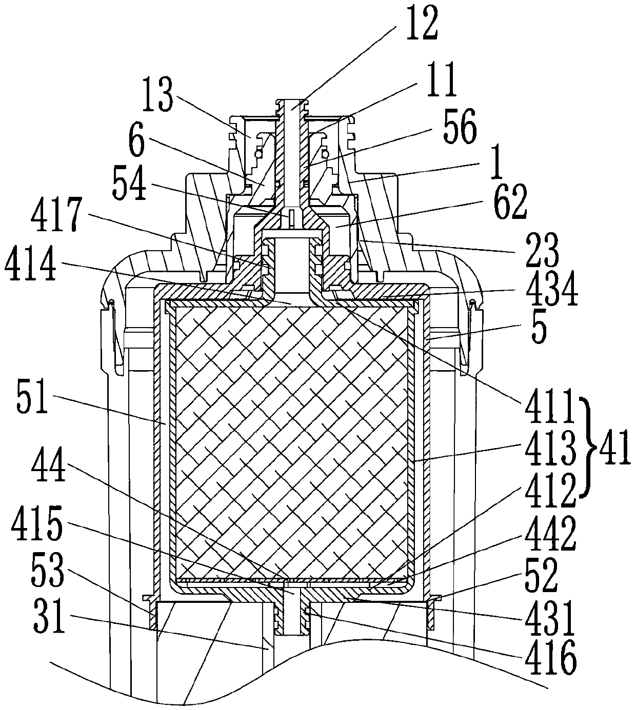 Reverse osmosis composite filtering core assembly