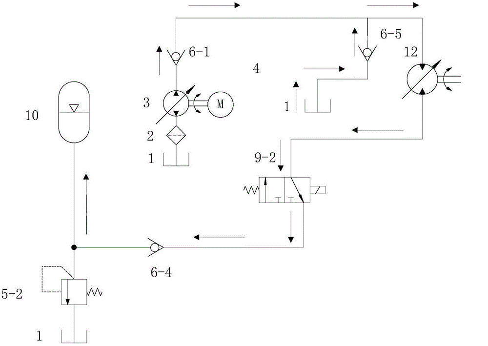 Rotary drilling rig main winch system based on energy recovery of energy accumulator