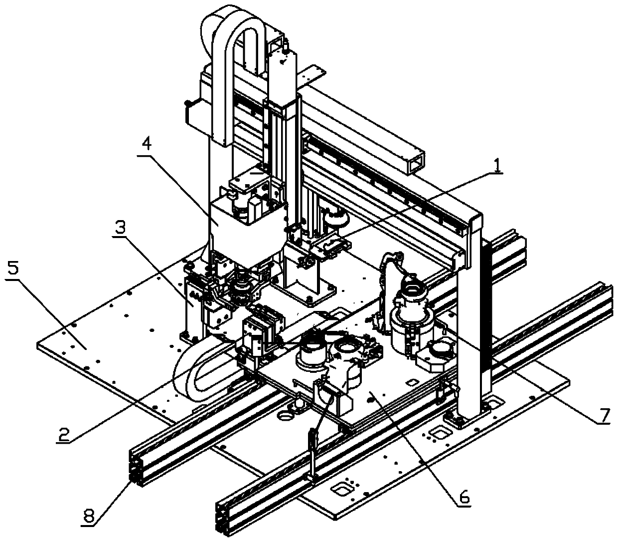 An automatic assembly mechanism for an elastic snap ring