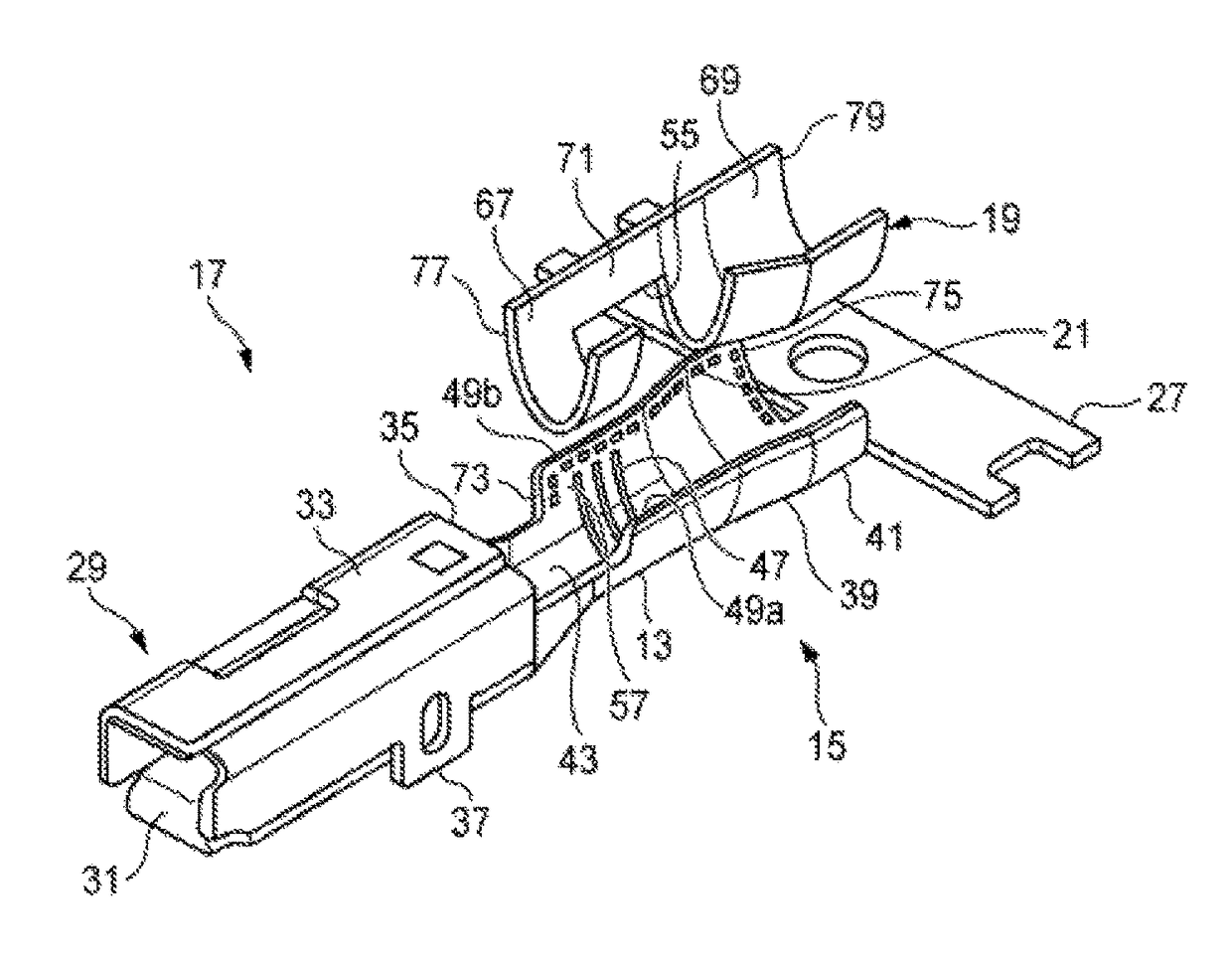 Structure for connecting crimping terminal and electric wire