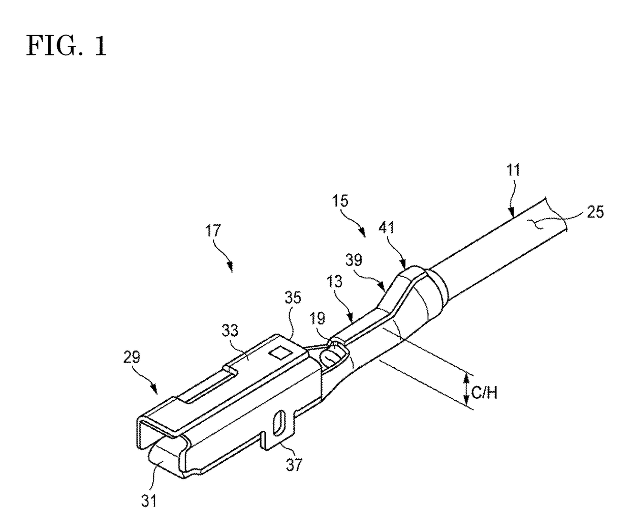 Structure for connecting crimping terminal and electric wire