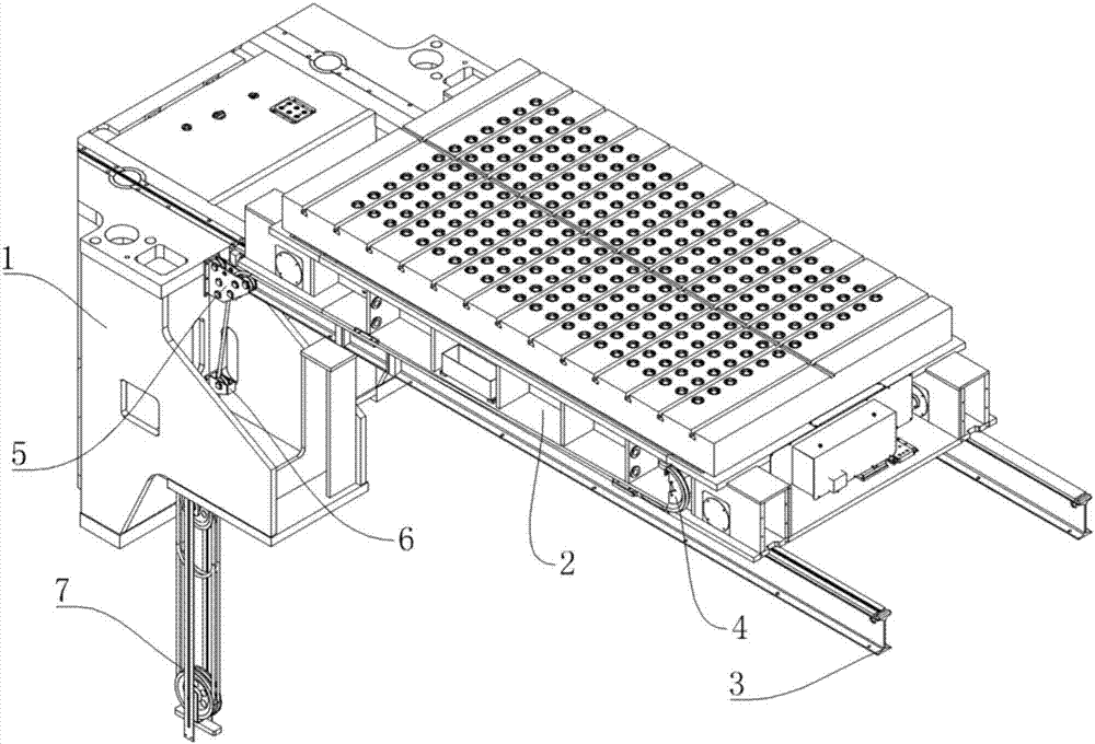 Press machine workbench automatic cable arranging device and cable arranging method thereof