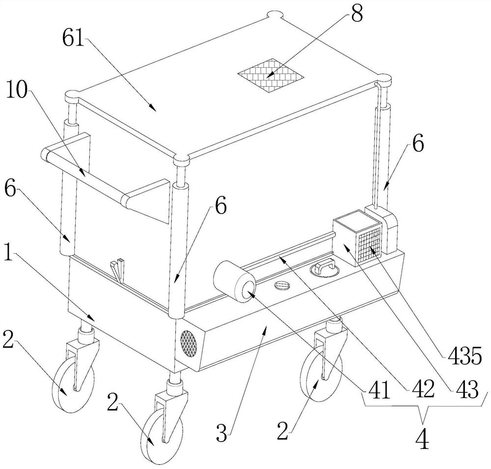 Infectious disease patient transfer cart