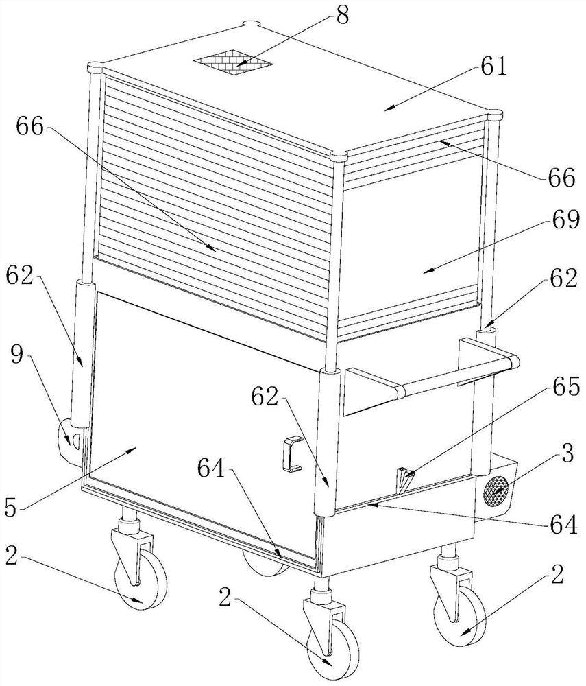 Infectious disease patient transfer cart