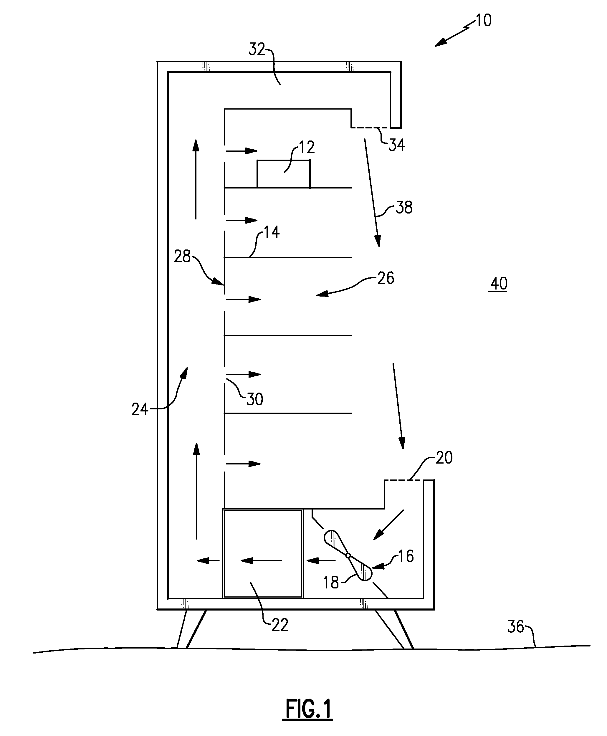 Display case including heat exchanger for reducing relative humidity