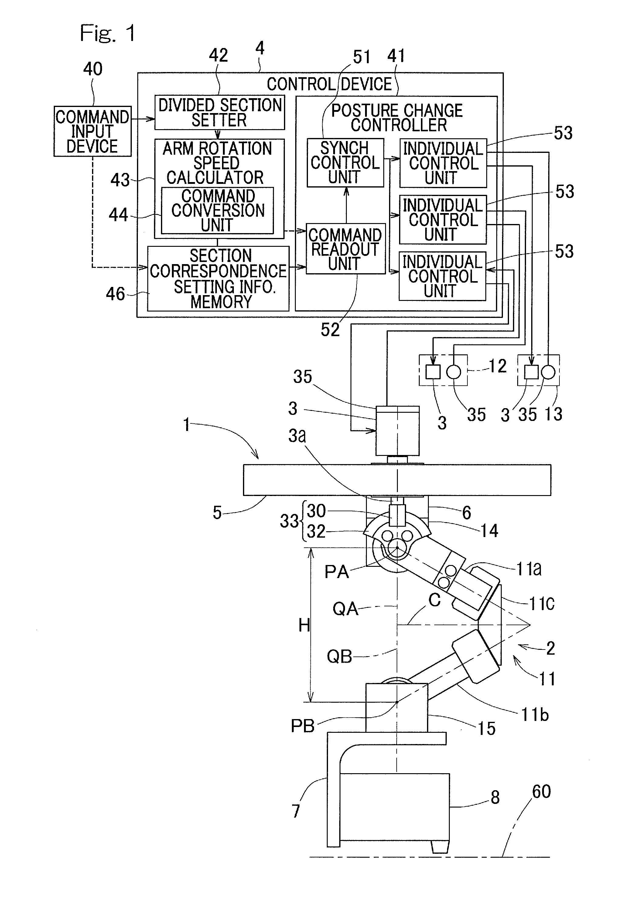 Device and method for controlling link actuation device