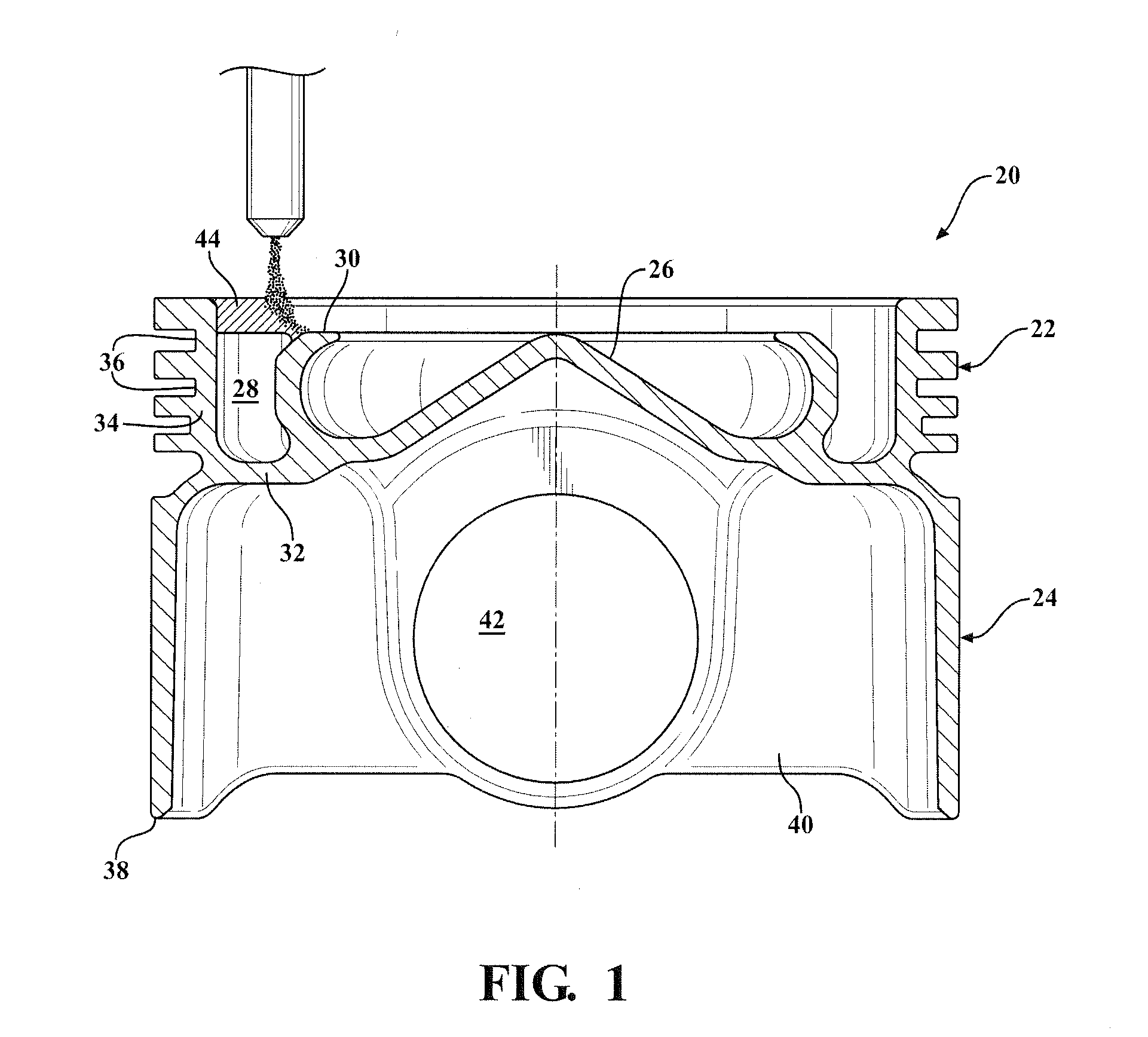 One-piece piston featuring additive machining produced combustion bowl rim and cooling gallery