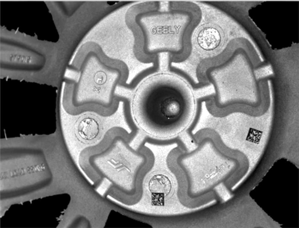 A positioning method for automatically selecting the feasible area for wheel two-dimensional code coding