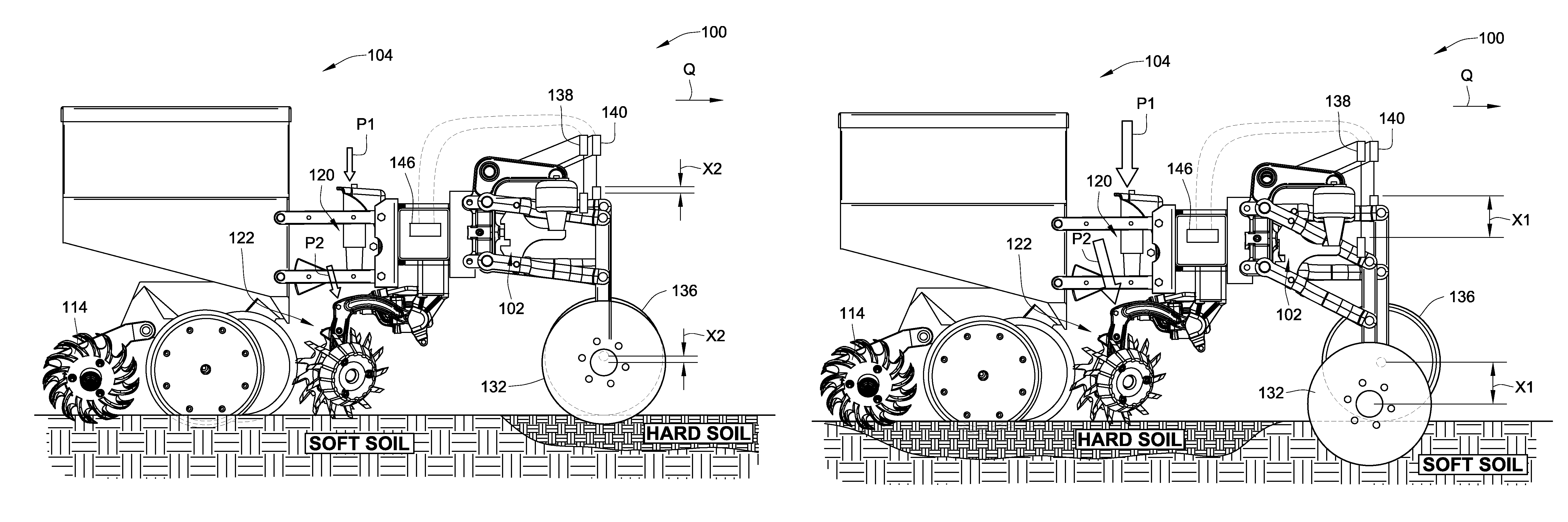 Agricultural apparatus for sensing and providing feedback of soil property changes in real time