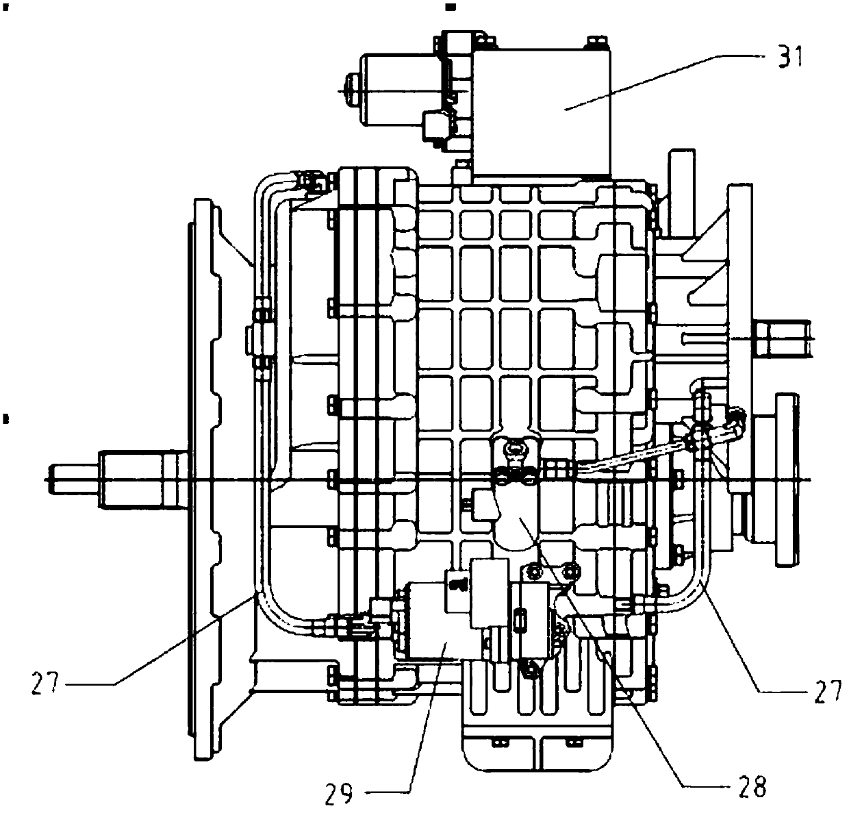 Two-shift hybrid power transmission