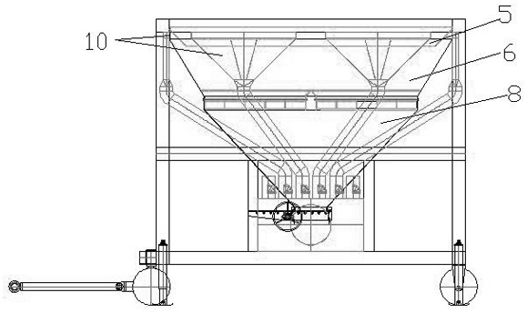 Movable wharf grab bucket hoisting hopper