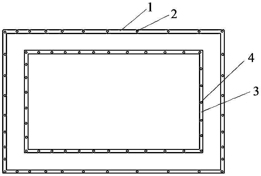 Thin-wall hollow pier pouring connecting structure and construction method thereof