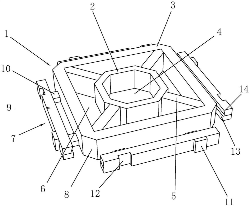 An ecological block revetment block structure and its construction method