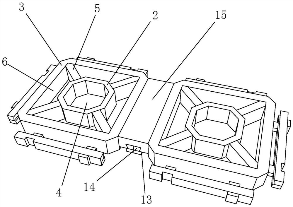 An ecological block revetment block structure and its construction method